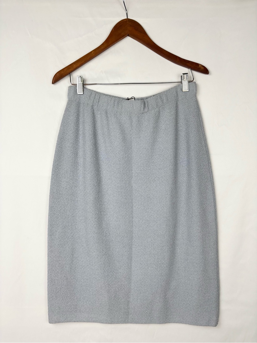 NEW Vintage St John Collection Knit Midi Skirt Size 8 Blue USA Wool - Picture 3 of 6